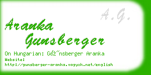 aranka gunsberger business card